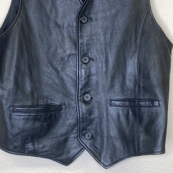 Leather Vest by T W - Tannery West Men's Size Medium - Picture 3 of 7